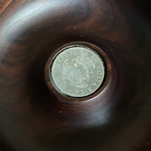 Vintage Hard Wood Ashtray 1982 Republica De Costa Rica Coin Tray - Picture 3 of 5